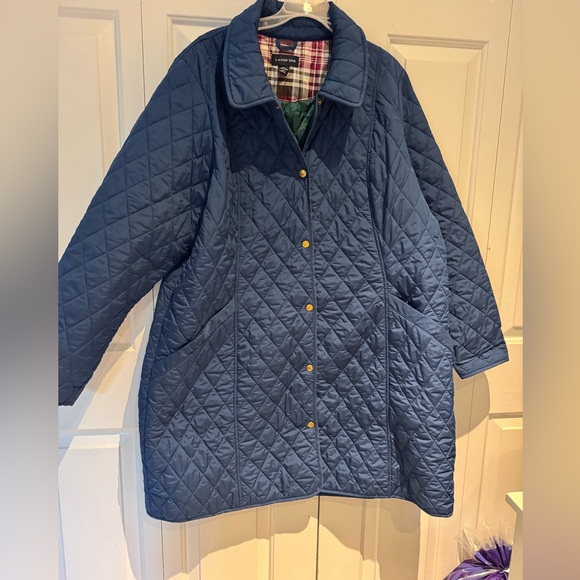 Lands' End Women's Blue Quilted long Puffer Coat - Picture 1 of 7